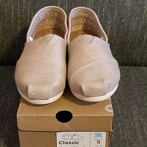 TOMS Classic, 9.0, Natural Burlap Metallic - New